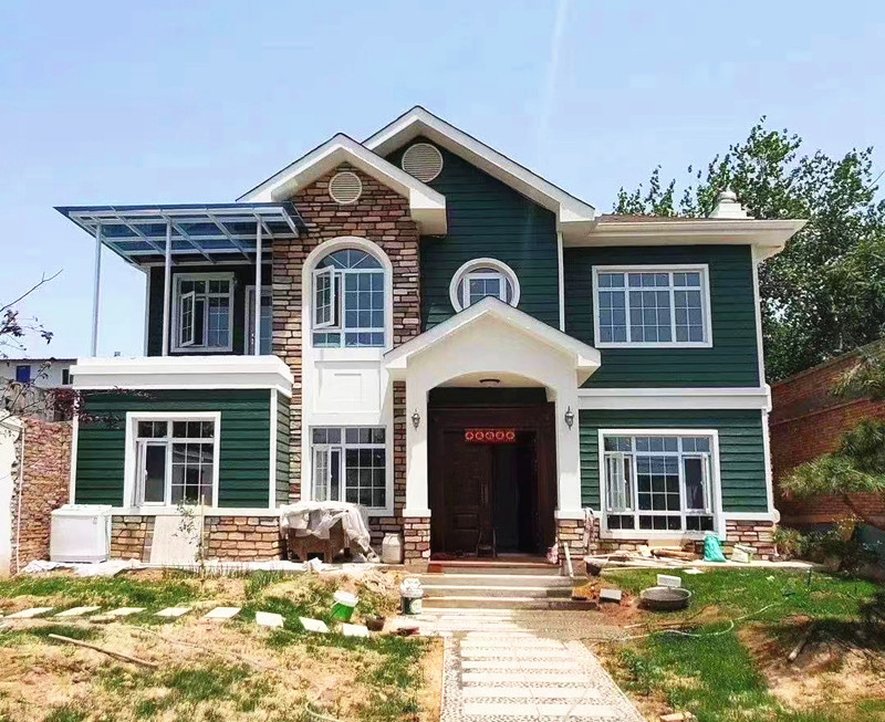 在农村搭建好的轻钢别墅 在农村搭建好的轻钢别墅